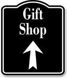 Gift Shop Up Arrow BLACK Aluminum Composite Sign