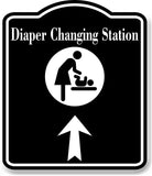 Diaper Changing Station Up Arrow BLACK Aluminum Composite Sign