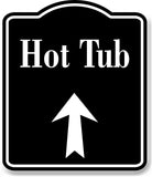 Hot Tub Up Arrow BLACK Aluminum Composite Sign