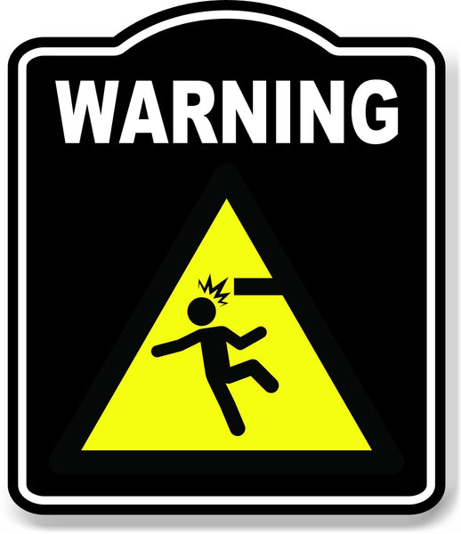 Warning Mind Head Repair Caution OSHA Danger BLACK Aluminum Composite Sign