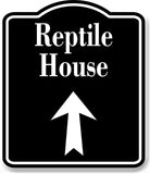 Reptile House Zoo Up Arrow BLACK Aluminum Composite Sign