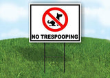 NO TresPOOPing Yard Sign Road with Stand LAWN SIGN