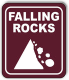 FALLING ROCKS GRAPHIC TRAIL CAMPING Metal Aluminum composite sign