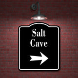 Salt Cave Right Arrow BLACK Aluminum Composite Sign