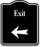 Exit Left Arrow BLACK Aluminum Composite Sign