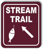 STREAM TRAIL DIRECTIONAL 45 DEGREES UP LEFT ARROW Metal Aluminum composite sign