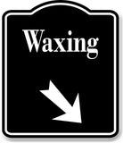 Waxing 45 Degree Down Right Arrow BLACK Aluminum Composite Sign