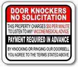 DOOR KNOCKERS NO SOLICITATION METAL  Aluminum composite sign
