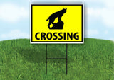 BOBCAT CAT CROSSING XING YELLOW Plastic Yard Sign ROAD SIGN with Stand