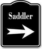 Saddler Right Arrow BLACK Aluminum Composite Sign
