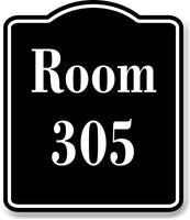 Room 305 Number Building BLACK Aluminum Composite Sign