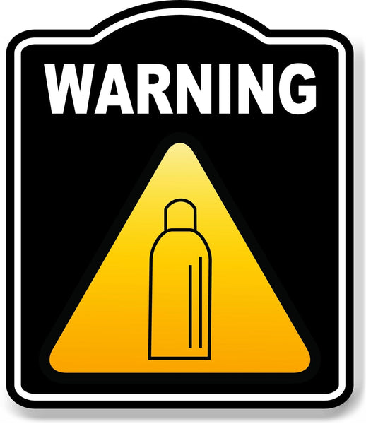 Warning Gas Bottel Risk Caution OSHA Danger BLACK Aluminum Composite Sign