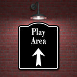 Play Area Zoo Up Arrow BLACK Aluminum Composite Sign