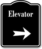 Elevator_Right_Arrow_BLACK Aluminum Composite Sign