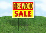 FIRE WOOD SALE RED YELLOW Plastic Yard Sign ROAD SIGN with Stand