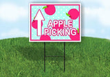 APPLE PICKING STRAIGHT ARROW Yard Sign with Stand LAWN SIGN