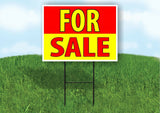 FOR SALE RED YELLOW Plastic Yard Sign ROAD SIGN with Stand