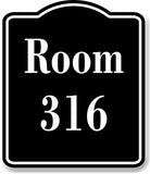 Room 316 Number Building BLACK Aluminum Composite Sign