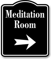 Meditation Room Right Arrow BLACK Aluminum Composite Sign