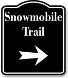Snowmobile Trail Right Arrow BLACK Aluminum Composite Sign