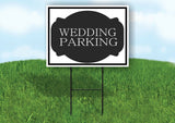 WEDDING PARKING BLACK TAG Yard Sign Road with Stand LAWN SIGN