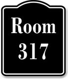Room 317 Number Building BLACK Aluminum Composite Sign