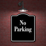 No Parking Elegant BLACK Aluminum Composite Sign
