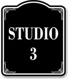 Studio 3 BLACK Aluminum Composite Sign