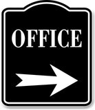 Office Right Arrow BLACK Aluminum Composite Sign