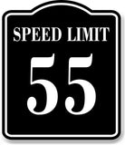 Speed Limit 55 BLACK Aluminum Composite Sign