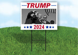 Trump 2024 Shooting at Donald Trump Rally Single Sided 18x24 in Yard Road Sign w/Stand