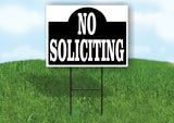 NO SOLICITING SHAPE BLACK Yard Sign with Stand LAWN SIGN