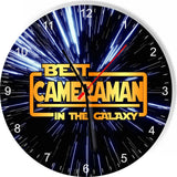Best Cameraman in the Star Galaxy Wars Space Kitchen Living room Wall Clock