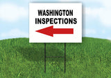 INSPECTIONS LEFT ARROW RED_ WASHINGTON Yard Sign w Stand LAWN SIGN Single