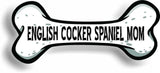 Dog Mom English Cocker Spaniel Bone Car Magnet Bumper Sticker 3"x7"
