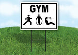 GYM WITH BORDER Yard Sign with Stand LAWN SIGN