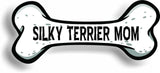 Dog Mom Silky Terrier Bone Car Magnet Bumper Sticker 3"x7"
