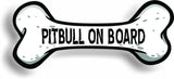 Dog on Board Pitbull Bone Car Magnet Bumper Sticker 3"x7"