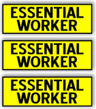 Essential Worker Car MAGNET Magnetic Bumper Sticker  bright safety yellow