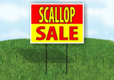SCALLOP SEAFOOD SALE RED YELLOW Yard Sign Road with Stand LAWN SIGN