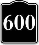 600 Bay Garage Door Plate Field Lane Gate Number BLACK Aluminum Composite Sign