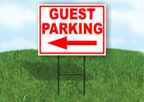 GUEST PARKING LEFT arrow red Yard Sign Road with Stand LAWN SIGN Single sided