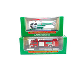 Lot of 2 Hess Miniatures 1999 Fire truck, 2005 Helicopter NEW