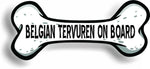Dog on Board Belgian Tervuren Bone Car Magnet Bumper Sticker 3"x7"