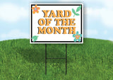 YARD OF THE MONTH PEACH MINT Yard Sign Road with Stand LAWN SIGN