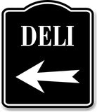 Deli Left Arrow BLACK Aluminum Composite Sign