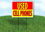USED CELL PHONES RED YELLOW Plastic Yard Sign ROAD SIGN with Stand
