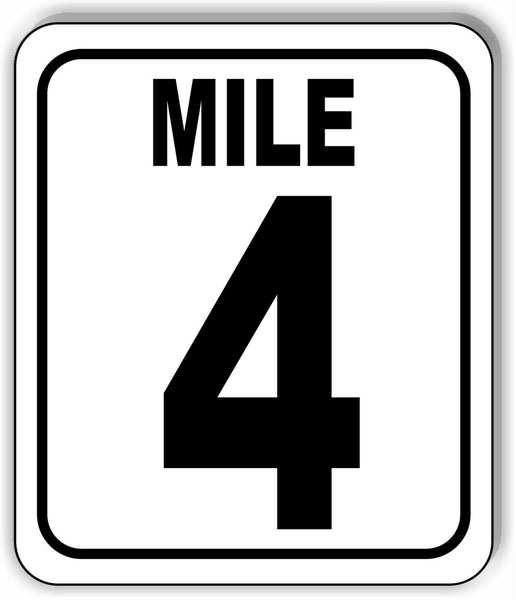 Mile 4 Distance Marker Running Race 5k Marathon Metal Aluminum Composite Sign