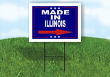 ILLINOIS MADE IN RIGHT ARROW Yard Sign w Stand LAWN SIGN Single