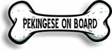 Dog on Board Pekingese Bone Car Magnet Bumper Sticker 3"x7"